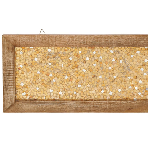 Urban Designs Glass vs Stone Wooden Mosaic Wall Art
