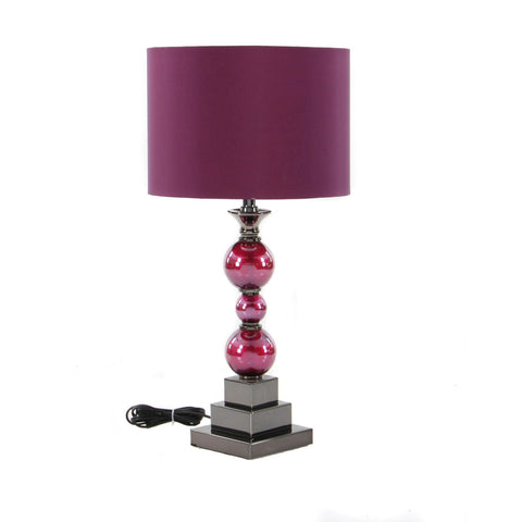 Urban Designs Loft Chic Metal & Glass Table Lamps (Set of 2) Purple Red