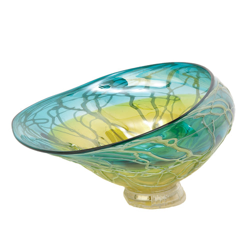 Urban Designs Handmade 17" Art Glass Pocket Wall Decor - Aqua
