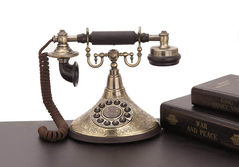 Urban Designs Antique Reproduction Functional 1920's Brass Cradle Push Button Telephone
