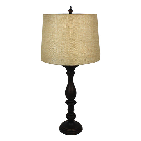 Urban Designs Malibu Vista Candlestick Table Lamp with Burlap Shade - Set of 2