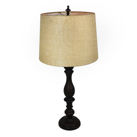 Urban Designs Malibu Vista Candlestick Table Lamp with Burlap Shade - Set of 2