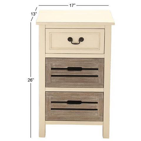 Urban Designs Cape Cod Two-Tone 3-Drawer Storage Chest Night Stand