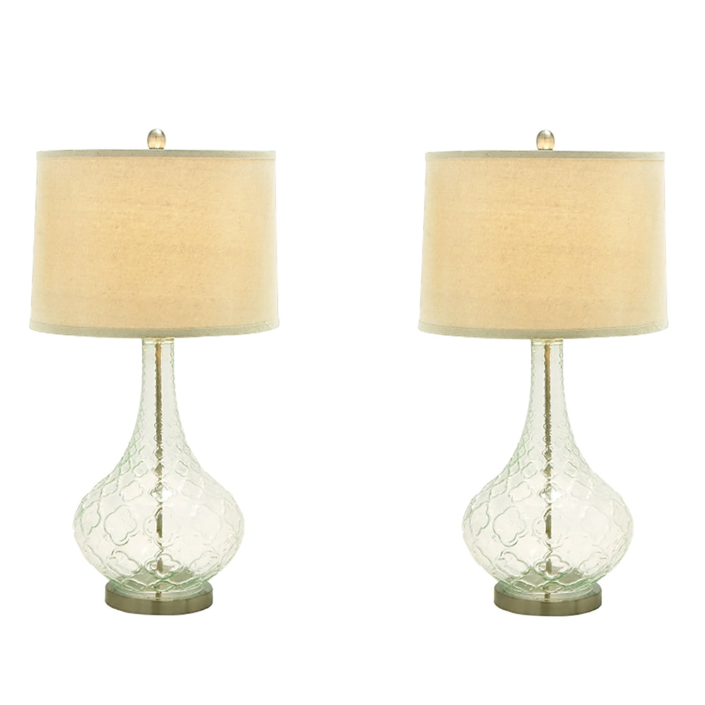 Urban Designs Euro Glass Table Lamp - Set of 2