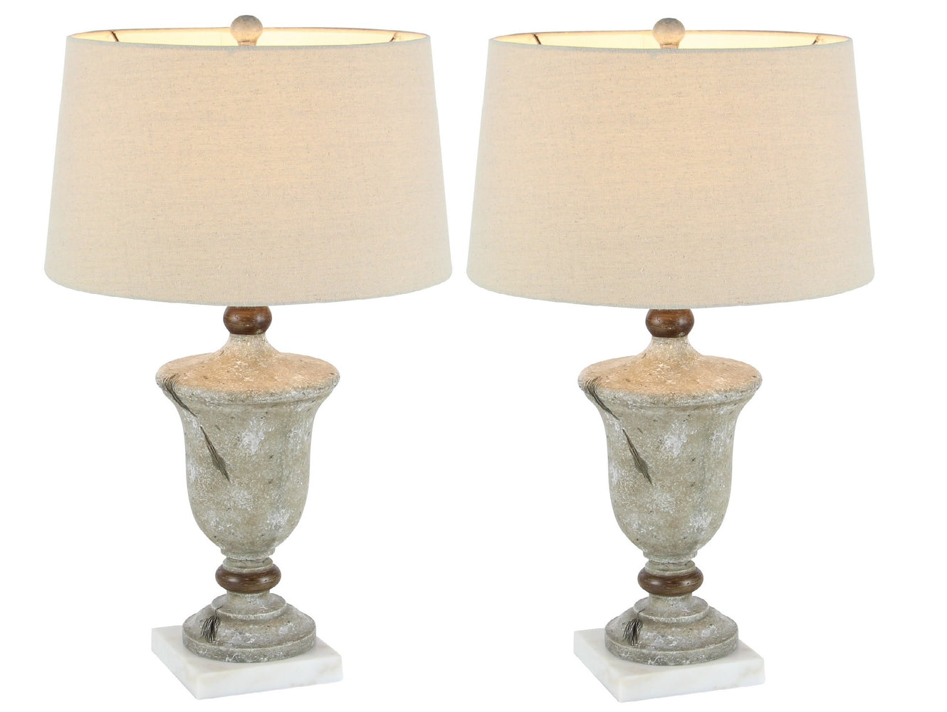 Urban Designs Rustic Polystone 30-Inch Table Lamp (Set of 2)