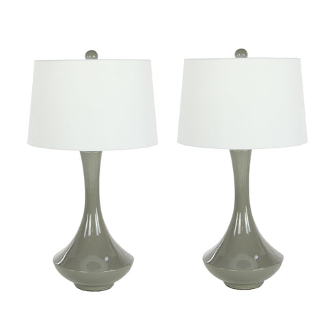 Urban Designs Bossa Nova Collection 30-Inch Glazed Ceramic Table Lamp Set