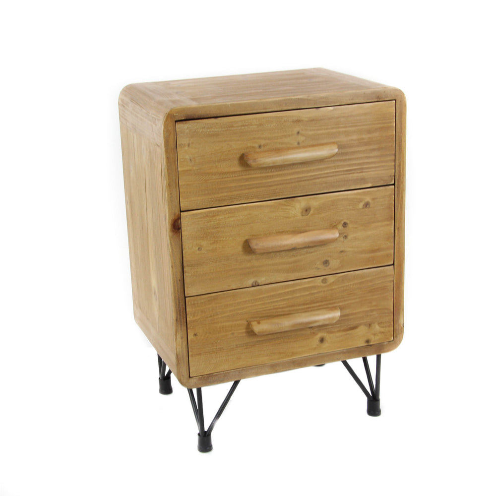 Urban Designs Dana Point Collection 3-Drawer Wooden Nightstand Table