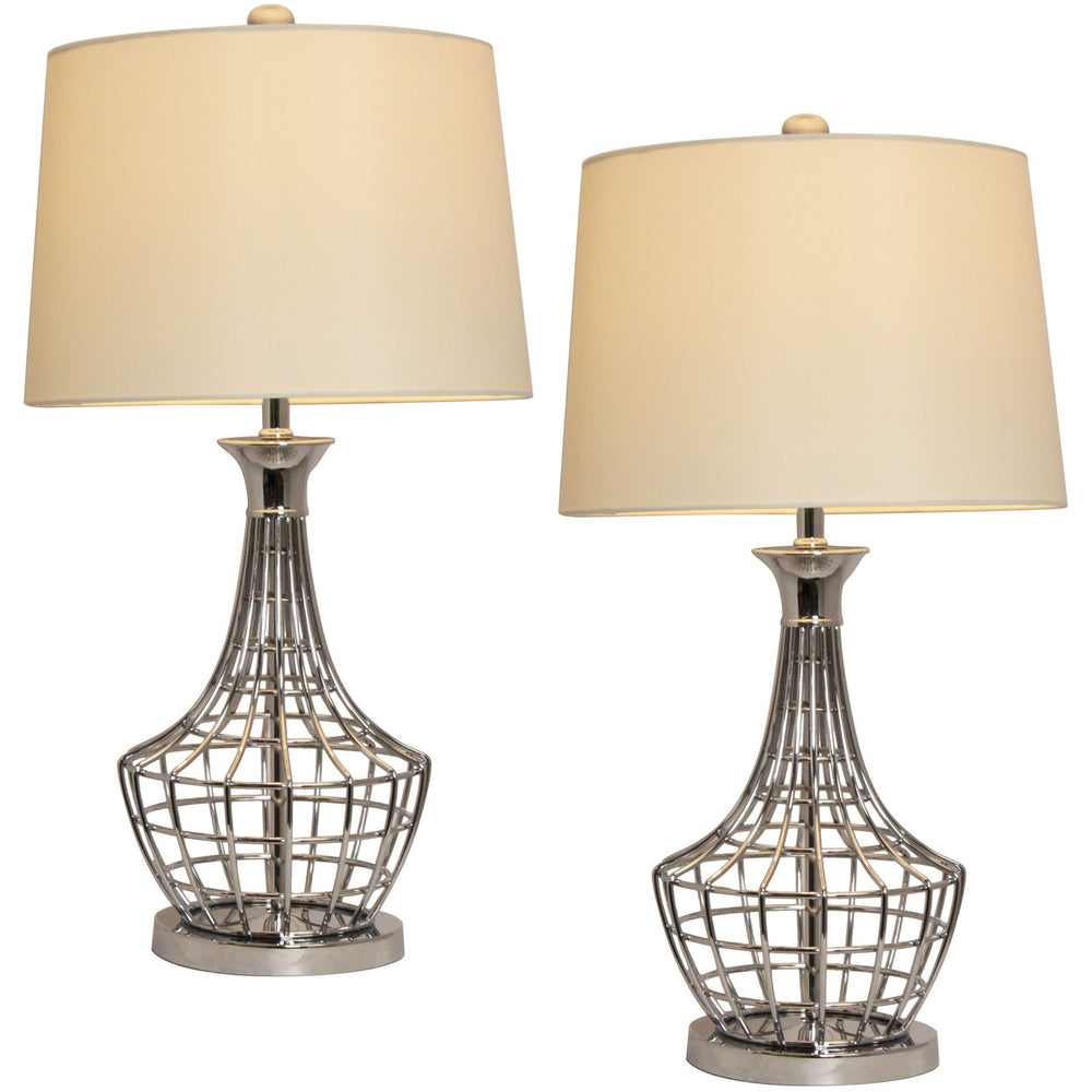 Urban Designs Tall Metal Cage Table Lamp - Set of 2