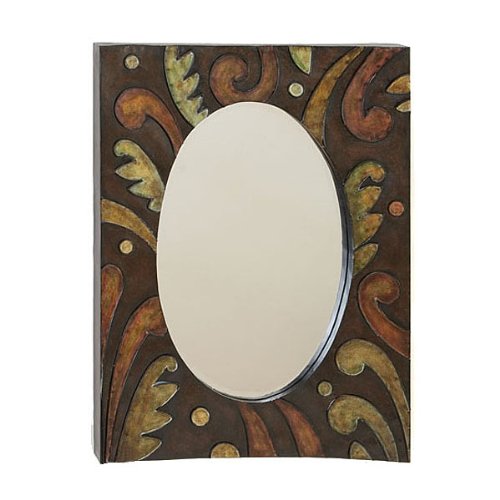 Handcrafted Metal 32" Imported Wall Oval Beveled Mirror