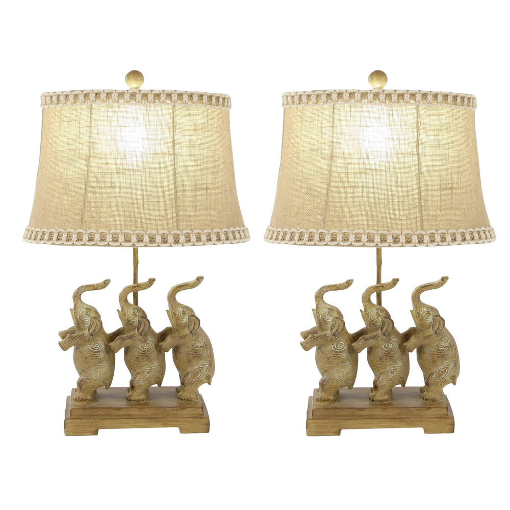Urban Designs Standing Elephant Trio 24-inch Table Lamp Set