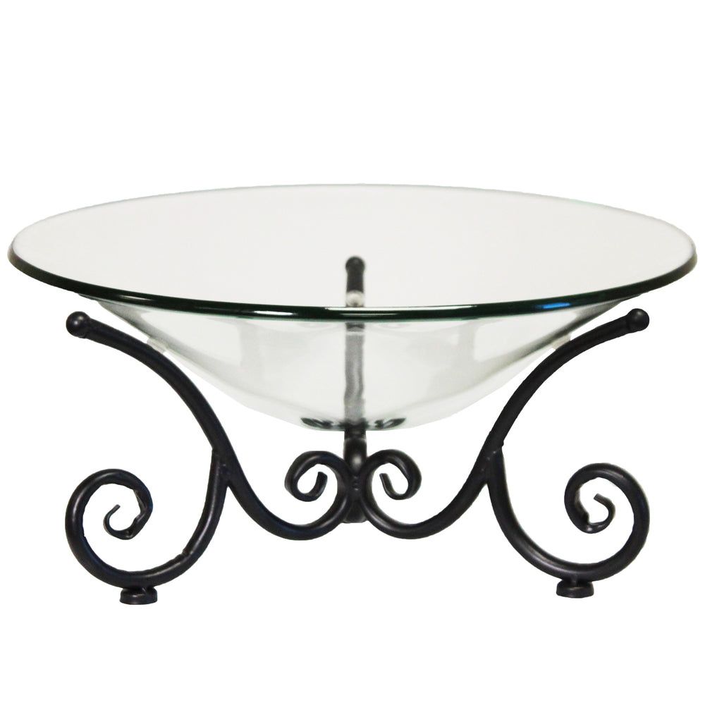 Urban Designs Decorative Iron Scroll Stand with Round Glass Bowl