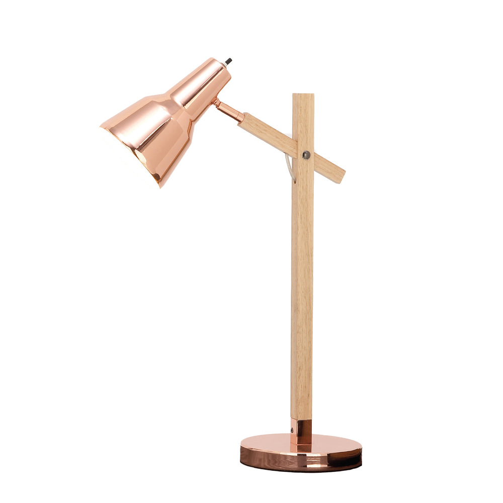 Urban Designs Cadiz Copper Wood Executive Task Table Lamp