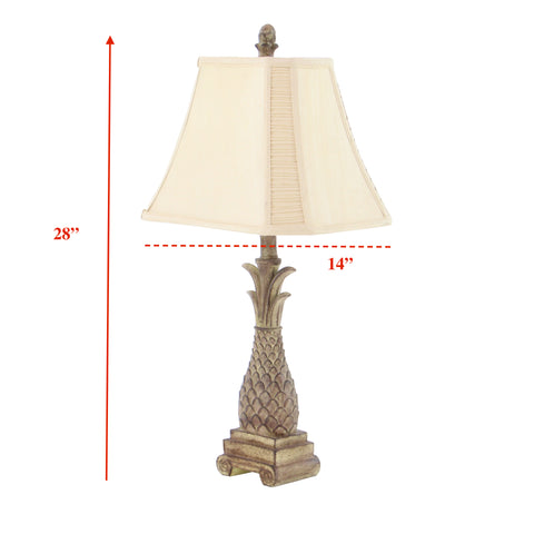 Urban Designs Tropical Pineapple Accent Table Lamp - Set of 2