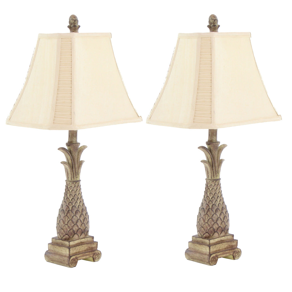 Urban Designs Tropical Pineapple Accent Table Lamp - Set of 2