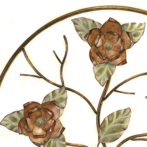 Handcrafted Decorative Flower Bloom Round Metal Wall Art