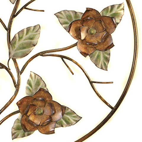 Handcrafted Decorative Flower Bloom Round Metal Wall Art