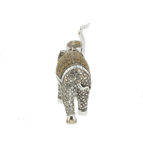 Urban Designs Lucky Standing Elephant Collectible Statue Figurine - Silver