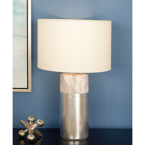 Urban Designs Nash 24-Inch Silver Ceramic Table Lamp