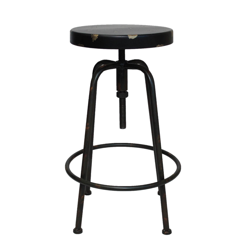 Urban Designs Vintage Round Adjustable Height  Metal Bar Stool