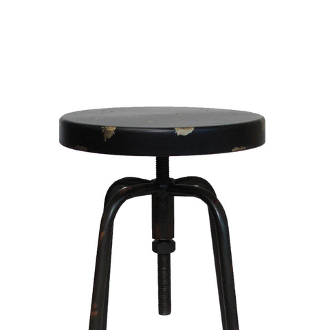 Urban Designs Vintage Round Adjustable Height  Metal Bar Stool