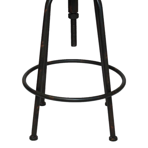 Urban Designs Vintage Round Adjustable Height  Metal Bar Stool