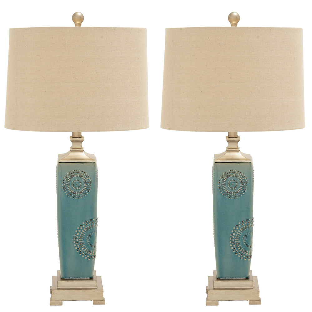 Urban Designs Victoria Ceramic Table Lamp - Set of 2