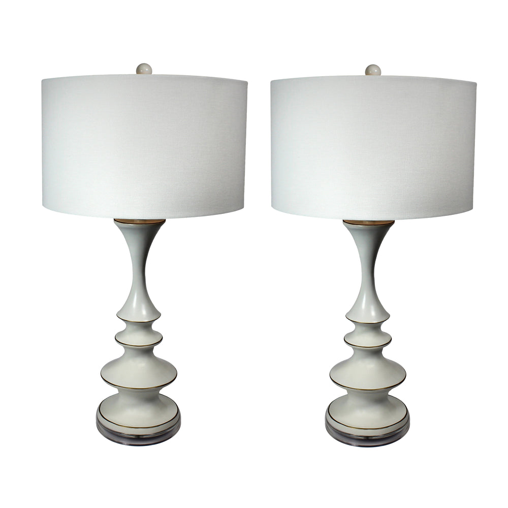 Urban Designs Verano Tall Contemporary White Table Lamp - Set of 2