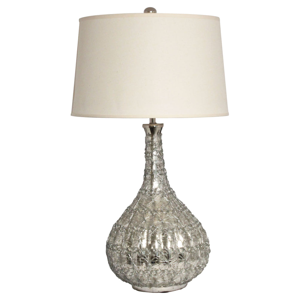 Urban Designs Dayana Mercury Glass Wire Weave Table Lamp