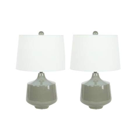 Urban Designs Bossa Nova Collection 23-Inch Glazed Ceramic Table Lamp Set