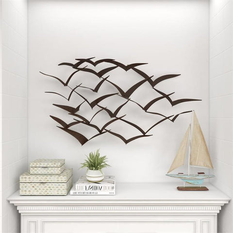 Urban Designs Handcrafted Flock of Birds Metal Wall Art