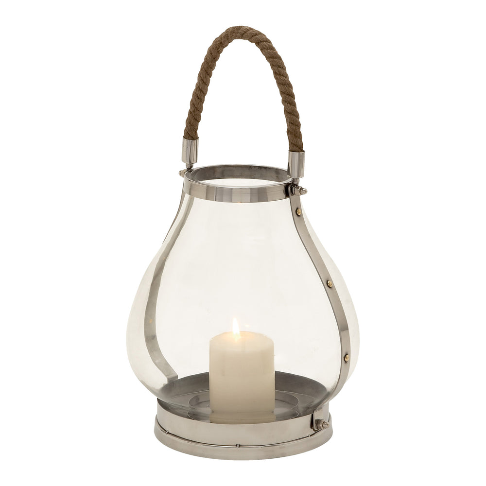 Urban Designs Polished Stainless Steel Contemporary Lantern