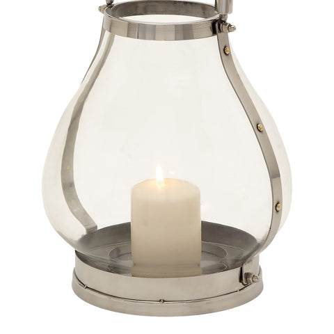 Urban Designs Polished Stainless Steel Contemporary Lantern