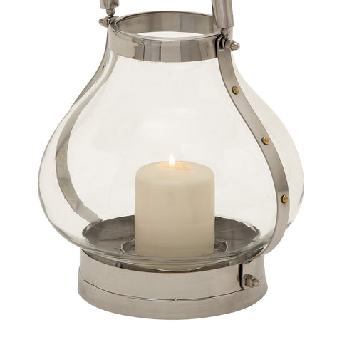 Urban Designs Polished Stainless Steel & Glass Contemporary 11" Lantern