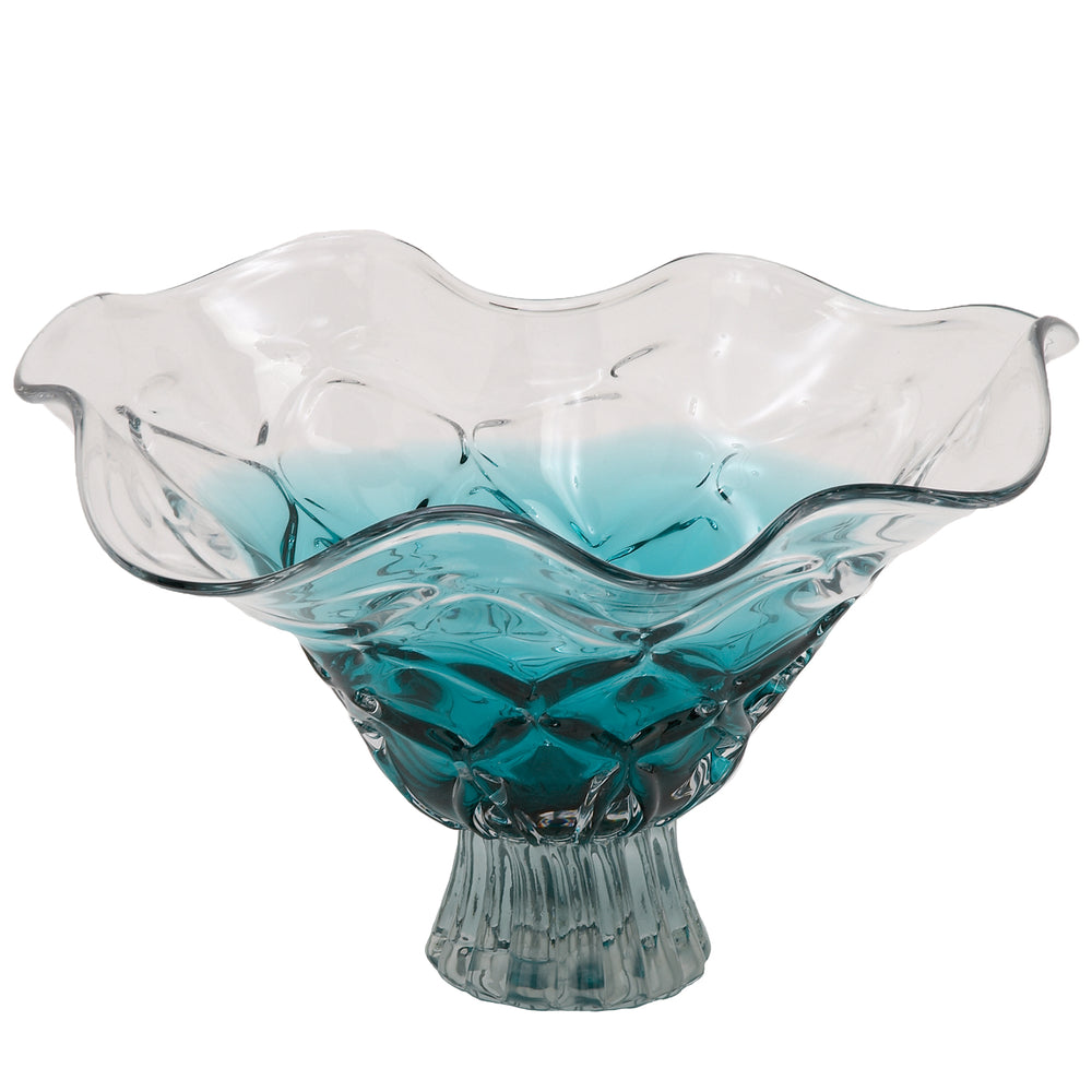Urban Designs Aqua 19" Large Decorative Glass Bowl