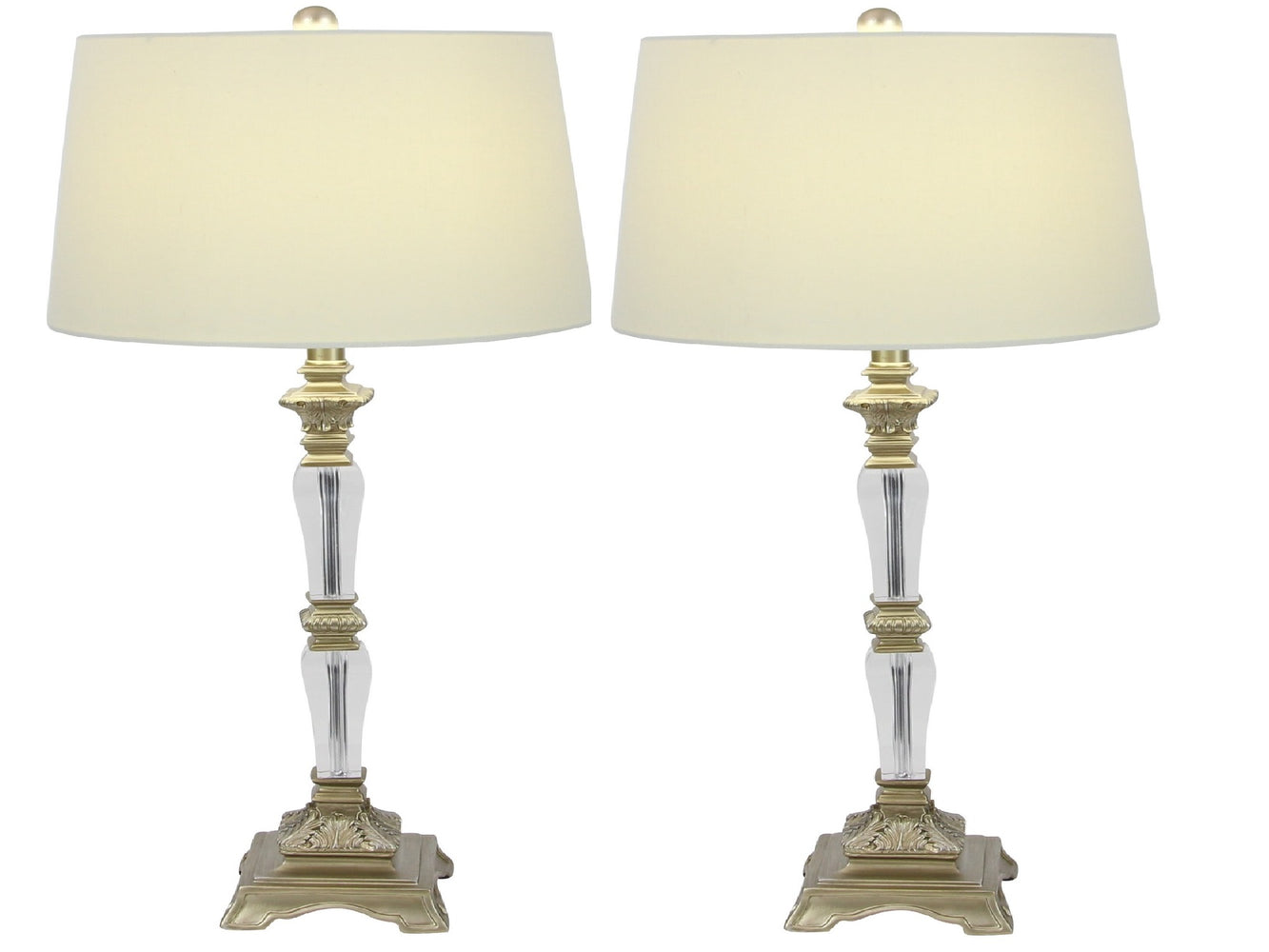 Urban Designs Classic Acrylic Candleholder Table Lamp (Set of 2)