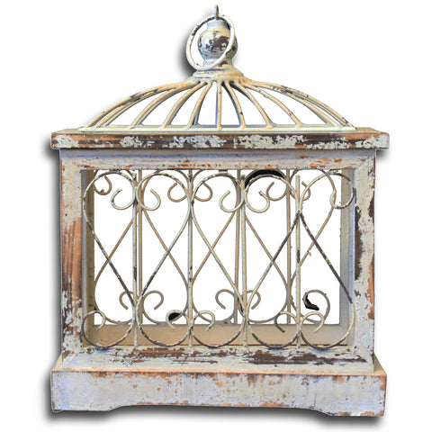 Urban Designs Weathered Off-White Decorative Metal Bird Cages - Set of 3
