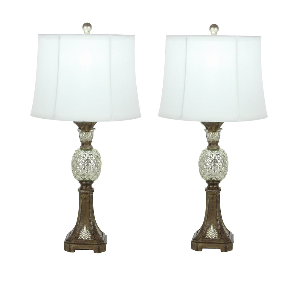 Urban Designs Maui 29-Inch Polystone Glass 2-Piece Table Lamp Set