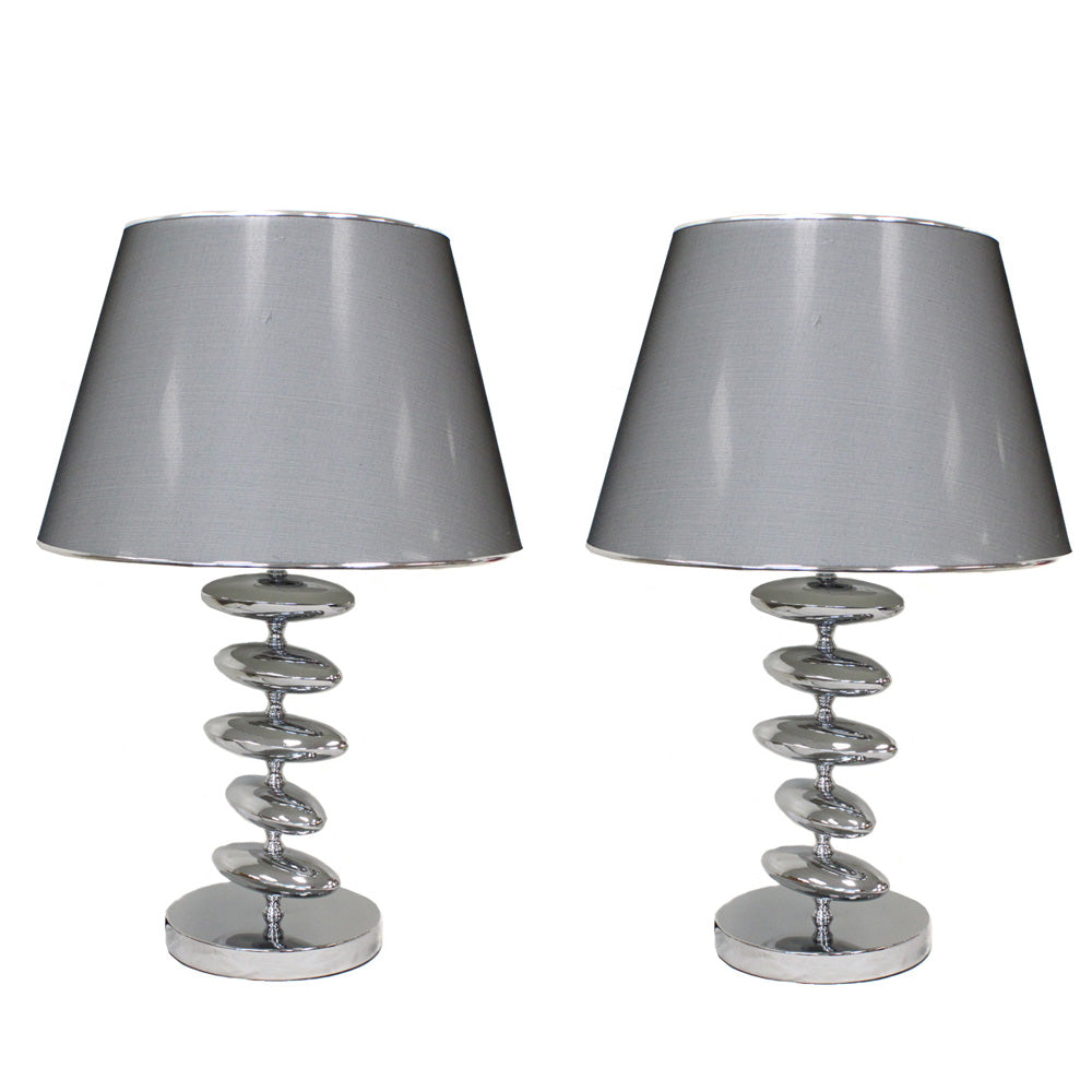 Urban Designs Wilshire 23" Silver Table Lamp - Set of 2