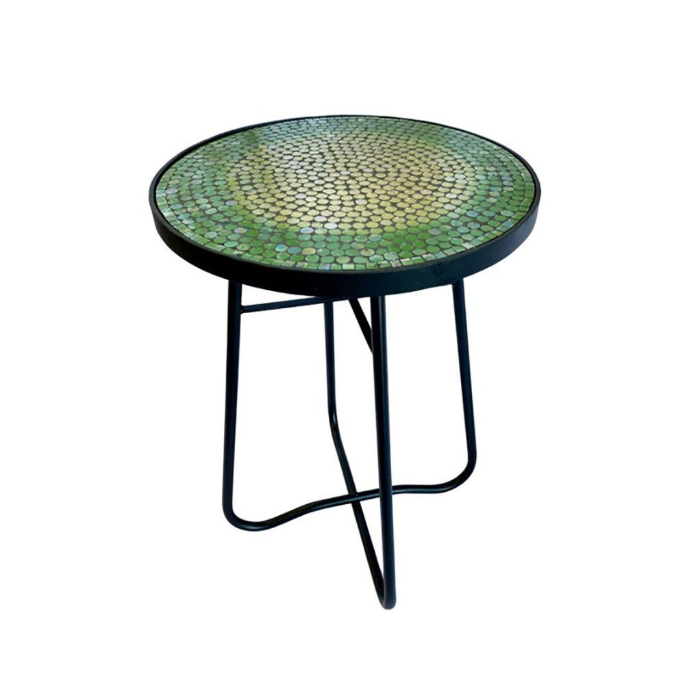 Urban Designs Mosaic Turquoise Round Accent Table