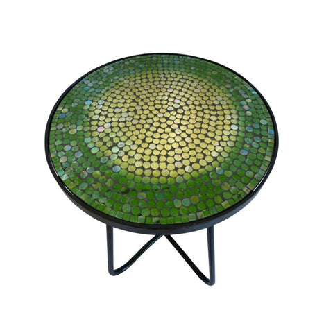 Urban Designs Mosaic Turquoise Round Accent Table