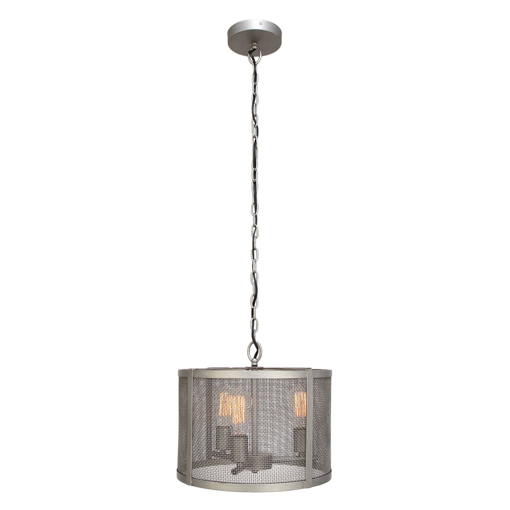 Urban Designs Grey Metal Webbing 3-Light Pendant Light
