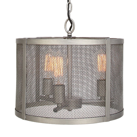 Urban Designs Grey Metal Webbing 3-Light Pendant Light