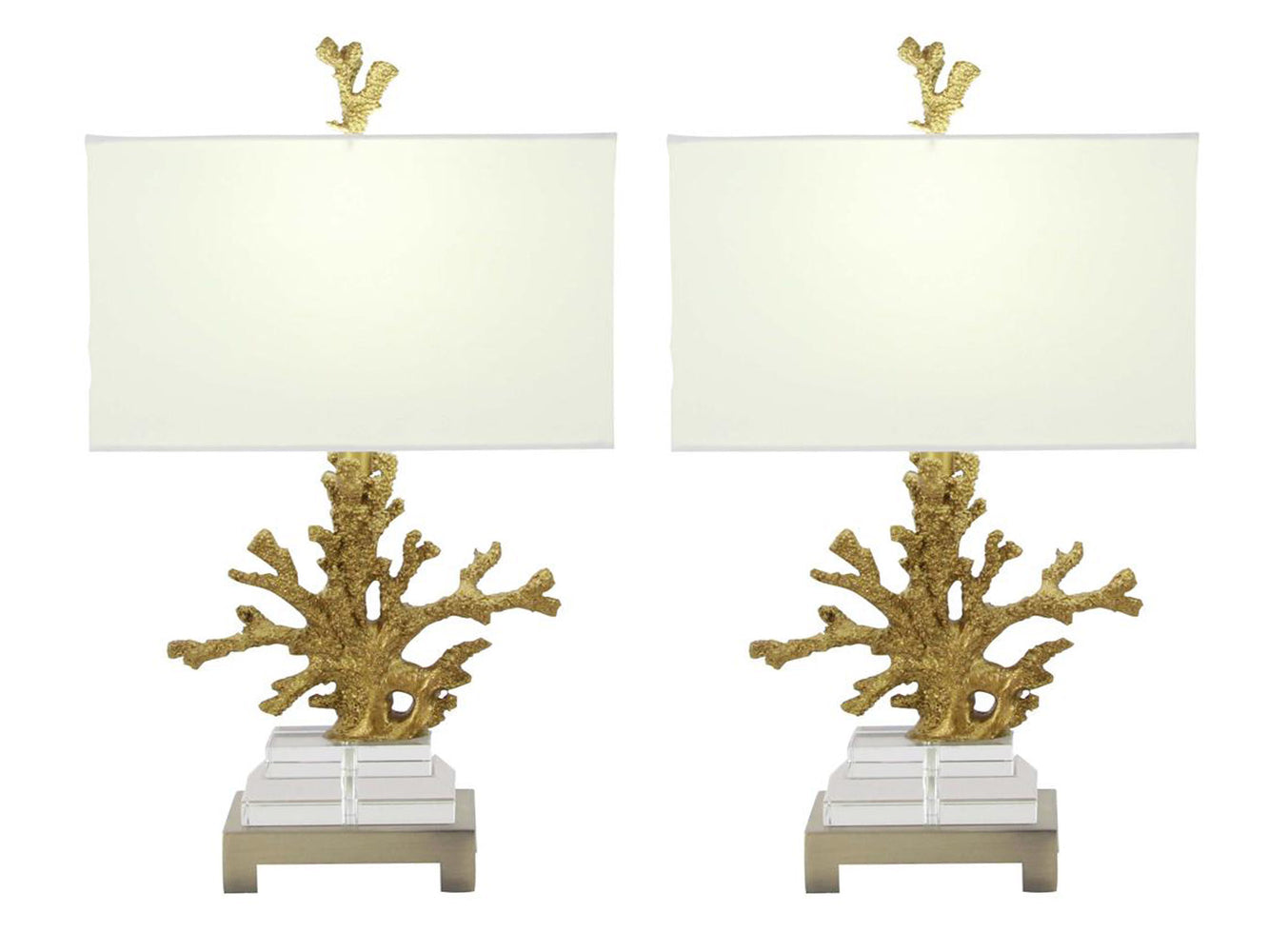 Urban Designs Gold Coral 26-inch Table Lamp (Set of 2)