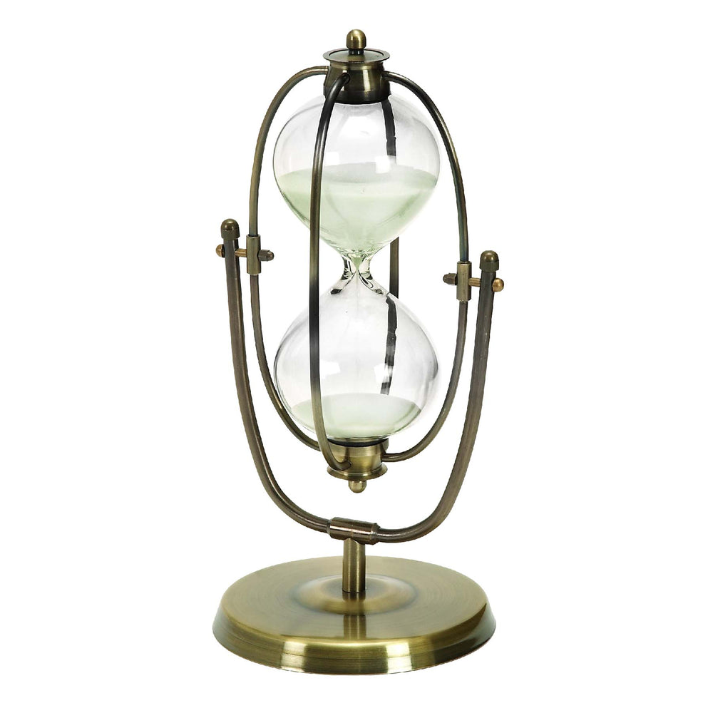 Urban Designs Antique Replica Metal & Glass Desktop Hour Glass