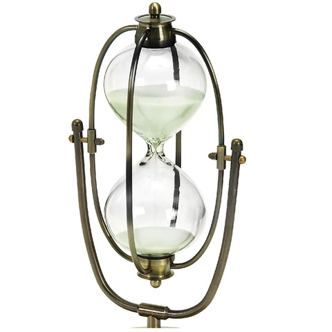 Urban Designs Antique Replica Metal & Glass Desktop Hour Glass