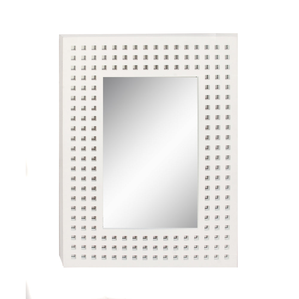Urban Designs 31-Inch Rectangular White Lacquered Wall Mirror