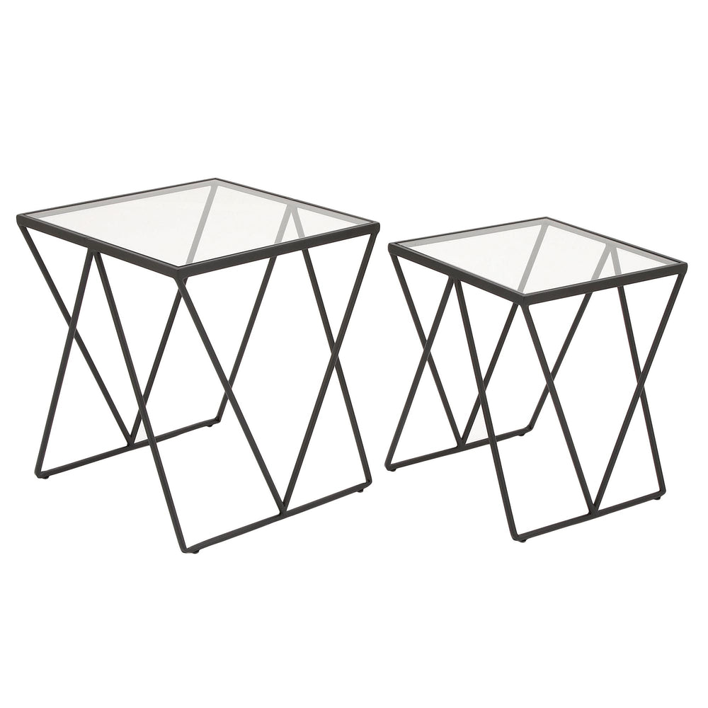 Urban Designs Rustic Cubed Nesting Accent Tables - Set of 2