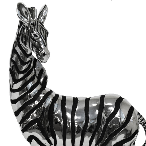 Urban Designs Grazing Silver Zebra Table Sculpture Decor