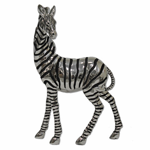 Urban Designs Grazing Silver Zebra Table Sculpture Decor