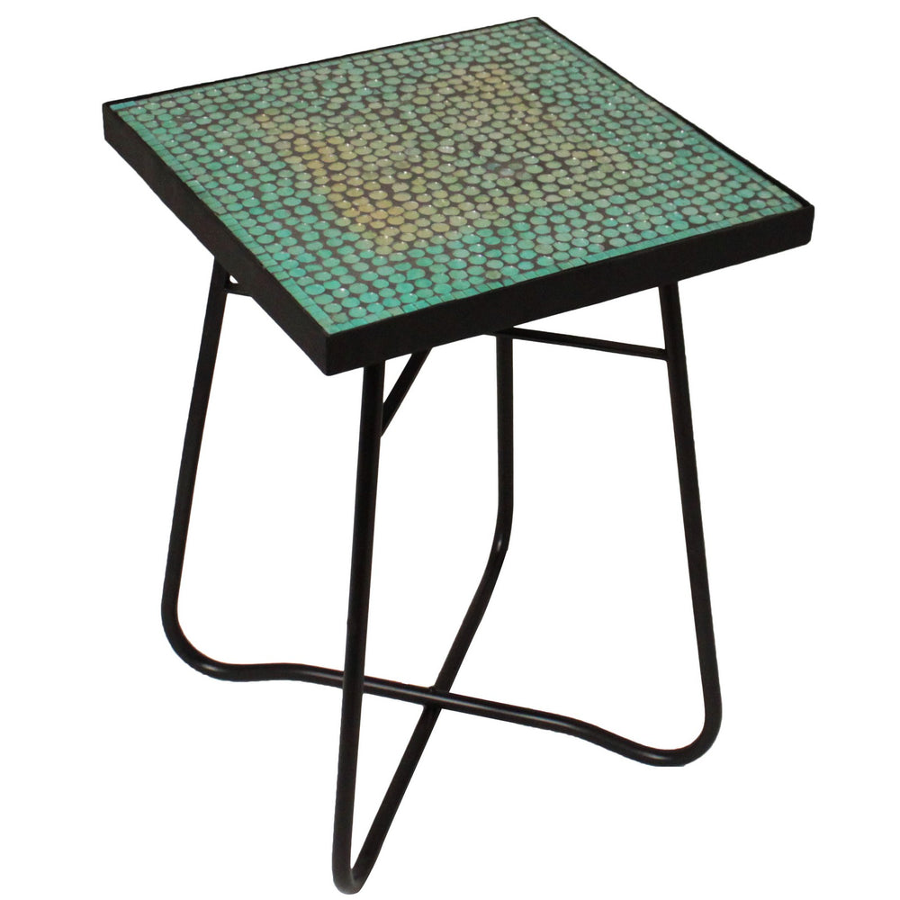 Urban Designs Mosaic Turquoise Square Accent Table